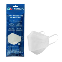 Khẩu trang y tế OK Mask 4D 3 lớp màu trắng