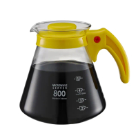 【Tiamo】耐熱玻璃咖啡壺 800cc 台灣製-黃色(HG2222Y)