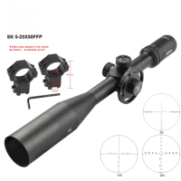 SK5-25X50 FFP Big Wheel Lunetas Tactical Riflescope Sight With Illuminated Lunettes Air Gun Sniper Rifle Scope For Hunting