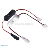 ON/OFF Switch with Female Power Cable DC 5.5x2.1mm &amp; 8mm / 10mm Easy Solderless Snap Connector for 12V 24V LED Strip Light