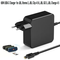 65W USB-C Charger for JBL Speaker Xtreme 3, JBL Clip 4 5 6, JBL GO 3, JBL Charge 4 5 Portable Waterproof/Dustproof Speaker