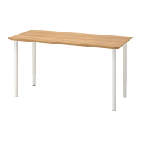 ANFALLARE/OLOV 書桌/工作桌, 竹/白色, 140x65 公分