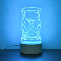 創意沙漏小夜燈可愛(【電池款+七色+USB插電】沙漏) 