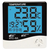 MOSEKO Digital Luminous Thermo-hygrometer Indoor Thermometer Hygrometer Meter Clock With LCD Backlight Thermo-hygrometer HTC-8A