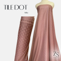 Bahan Kain Tile Tille Tulle Dot Warna Cokelat Milo
