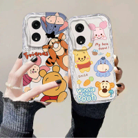 Casing For OPPO A18 A38 Clear Cream Phone Case Lovely Cartoon Bear Soft TPU Shockproof Cover