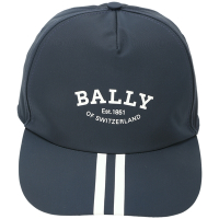 BALLY 字母條紋印花尼龍棒球帽(深藍色)
