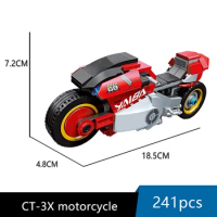 High-Tech Cyberpunk YAIBA KUSANAGI CT-3X Motorcycle Racing Assembly Building Blocks MOC Model Bricks Toys Compatible With LEGO