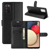 100Pcs/Lot PU leather Flip Wallet Litchi Pattern Phone Case For Samsung Galaxy A02S EU Globle A72 A52 5G A03S A22 A32 4G F52 M12