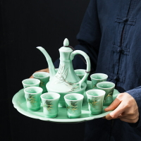 青瓷微醺溫酒器套裝家用溫酒壺酒具酒杯燙酒壺陶瓷黃酒白酒分酒器