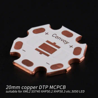 20mm*1.6mm DTP copper MCPCB for XML2 SST40 XHP50.2 XHP50.3 5050 LED