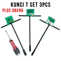 Kunci T 8/10/12/14 mm BISA COD Kunci pas soket perbaikan T-Type Wrench Kunci Sok 8-12-14 + OBENG
