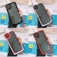 10pcs Transparent Shockproof Phone Case For Apple iPhone 11 12 Pro Max mini SE 2020 X XR XS Max 7 8 Plus Candy Color Cover Case