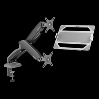 เซ็ต Ergo Monitor Arm Cybot สีเทา แขนจับจอคอม มาพร้อม แท่นวางโน็ตบุ๊ค แลปท็อป Lunio Ergo Cypad สีเงิ