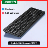 UGREEN Keyboard Wireless Bluetooth &amp; 2.4GHz Russian/Korean/English Keycaps for Laptop MacBook iPad PC Tablet Bluetooth Keyboard