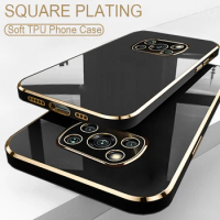 Luxury Plating Soft Silicone Case For Poco X3 Pro X3 NFC Soft Tpu Shockproof Cover For XiaoMi Poco X3 Pro X3 NFC Case Coque