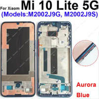 Middle Frame Housing For Xiaomi Mi 10 Lite 10Lite 5G LCD Supporting Front Frame Middle Cover Bezel Plate Parts