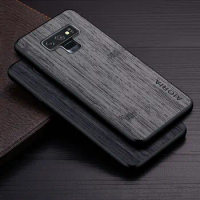 Case for Samsung Galaxy Note 9 funda bamboo wood pattern Leather skin cover Luxury phone coque for samsung note 9 case capa