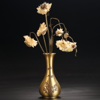 思友 純銅花瓶家居飾品客廳臥室現代創意簡約擺件干花插花神器