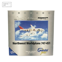 Gemini Jets 1:400 Northewst Worldplane 747-451 #GJNWA006 飛機模型【Tonbook蜻蜓書店】