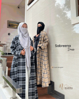 GAMIS FLANEL SABREENA DRESS LONG OUTER Hitam Kancing