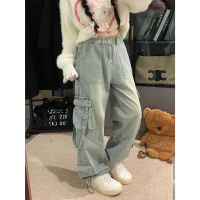 Original Design Sense Versatile Casual Workwear Jeans for Women Loose Wide-Leg Slimming Straight Low