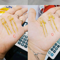 ANTING PANJANG WANITA GOLD PERAK ASLI 925