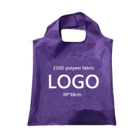 100pcs Shopping bags print logo Custom logo shopping bags High quality 210D polyester bags shopping