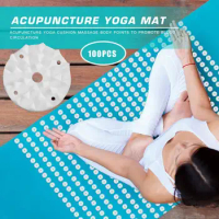 100pcs Acupressure Yoga Mat Spikes Pilates Cushion Plastic Lotus Workout Needle for Indoor Exercise Sport Ornaments