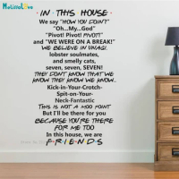 Friends In This House Rules Wall Decals Vinyl Text Art Words Sticker Home Décor Removable Quote New Design YT4410