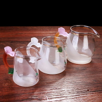 臺灣磨砂象玉公道杯玻璃加厚分茶器帶茶漏套裝茶海功夫茶具