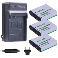 Tectra 3Pcs NP-40 NP40 NP 40 Battery+ Digital Charger for Casio EX-FC100 FC150 FC160S Z400 PRO P505 P600 P700 ZOOM Z100 Z1000