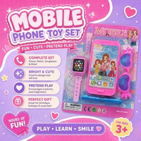 MOBILE PHONE TOY SET MAINAN HP ANAK PEREMPUAN SET JAM TANGAN KACAMATA EDUKASI ANAK Kuning