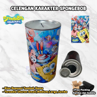 Celengan Kaleng Karakter Spongebob Buka Tutup Souvenir Kado Murah