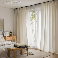 波西米亞名宿臥室米色成品窗簾東南亞復古客廳榻榻米外貿紗簾定做