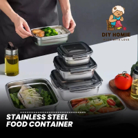 316 Stainless Steel Rectangle Food Container Storage Container Bento Airtight Lunch Box Antibacteria