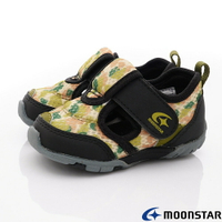 ★日本月星Moonstar機能童鞋頂級學步系列軟式彎曲護踝護趾涼鞋款1843綠(寶寶段)