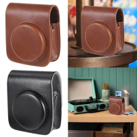 Camera Bag For Fujifilm Instax Mini 90 Instant Camera Case Bag PU Leather Vintage Pouch Cover Bag Adjustable Shoulder Strap