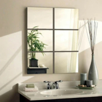 3D Acrylic Mirror Stickers Flexible Self-adhesive DIY Art Mirrors Wall Sticker Decorations For Wardrobe Bathroom Home