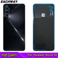 High Quality Back Glass For Huawei Nova 5T Battery Cover Rear Housing Door Case Panel Replace Part For Huawei Nova 5T Back Cover