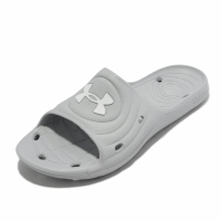 Under Armour UA 拖鞋 Locker IV 男鞋 灰 白 一體式 舒適 排汗 排水 涼拖鞋 一片拖 3023758100