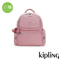 Kipling 輕柔粉多口袋拉鍊後背包-MATTA