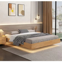 Solid Wooden Bed Frame Nordic Modern Floating Homiest Platform Floor Bed Tatami Queen King Size Single Super Single Bed
