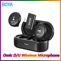 BOYA Omic D/U Wireless Lavalier Lapel Mini Microphone Condenser Mic for iPhone Android Smartphone Youtube Live Game Recording