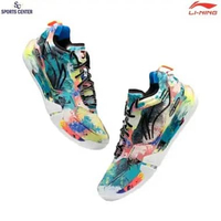 New Limited Sepatu Badminton Lining Saga III Pro / Saga 3 Pro AYAV001 Scuba Blue / Neon Roaring Flam