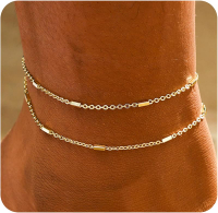 Ankle Bracelets for Women 14K Gold Plated Waterproof Dainty Anklets for Women Hypoallergenic Trendy