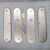 Custom Made Titanium Alloy Scale Without Corkscrew Cut-Out for 91mm Victorinox Swiss Army Knife SAK Handle TI Scales Modify