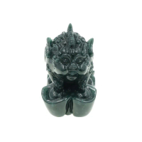 【喜緣玉品】天然翡翠六元寶嘟嘟貔貅擺件(直)