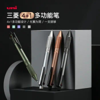 UNI Jetstream Metal Gel Pen 5 In 1 Multifunctional Ballpoint canetas/Mechanical Pencil High Quality Business boligrafos elegante