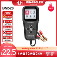 KINGBOLEN Bm520 6V 12V 24V เครื่องทดสอบแบตเตอรี่รถยนต์,100-2000 CCA เครื่องทดสอบแรงดันไฟฟ้า2Ah-220Ah เครื่องทดสอบความต้านทานภายในเครื่องวิเคราะห์แบตเตอรี่